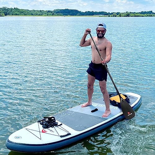 Abahub Carbon Fiber SUP Paddles, 1 x 3 Section Adjustable 67" - 86" Carbon Fiber Shaft, Lightweight Stand-up Paddle Oars for Paddleboards, with a Carrying Bag - color: Full Carbon Fiber Paddle