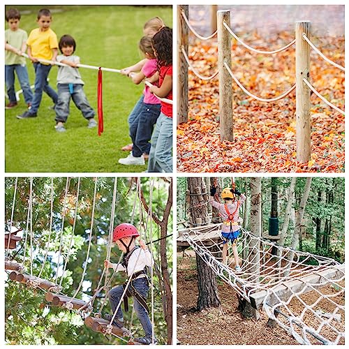 NEBURORA 20FT Tug of War Rope for Adults Outdoor Games Field Day Family Reunion Summer Outside Yard Backyard Lawn Camping Picnic Carnival Party Games Beige - color: Beige