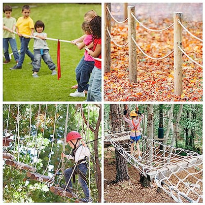 NEBURORA 20FT Tug of War Rope for Adults Outdoor Games Field Day Family Reunion Summer Outside Yard Backyard Lawn Camping Picnic Carnival Party Games Beige - color: Beige