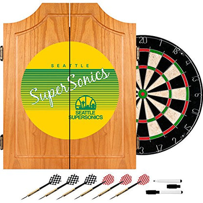NBA Seattle SuperSonics Wood Dart Cabinet, One Size, Brown