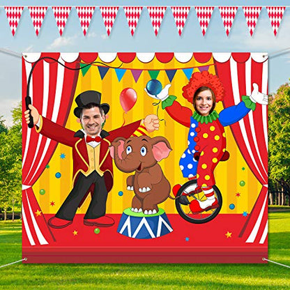 Blulu Carnival Backdrops for Party Circus Decorations 59 x 51 Inch Carnival Photo Door Banner Circus Theme Banner Photo Props Large Backdrop for Decorations Games Supplies
