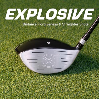 Precise M3 Men’s 14-Piece Golf Set – 460cc Driver, Wood, Hybrid, 6-PW Irons, Putter, Stand Bag, 3 Headcovers and Cover - RH - size: Blue - Tall Size +1”