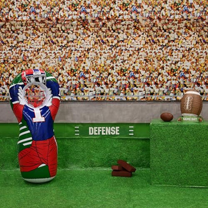 Beistle Inflatable Football Player Target Activity, Sports Party Toss Challenge with Soft Football Included for Tailgates Team Celebrations Game Day Events and Athletic Gatherings
