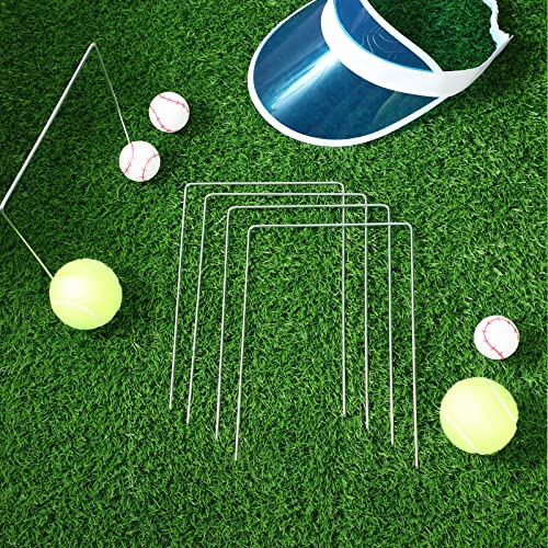 Deekin Set of 9 Croquet Wickets Replacement for Croquet Metal Hoops with Galvanized and Plastic Coating for Family Lawn Backyard Outdoor Game(Square) - style: Square