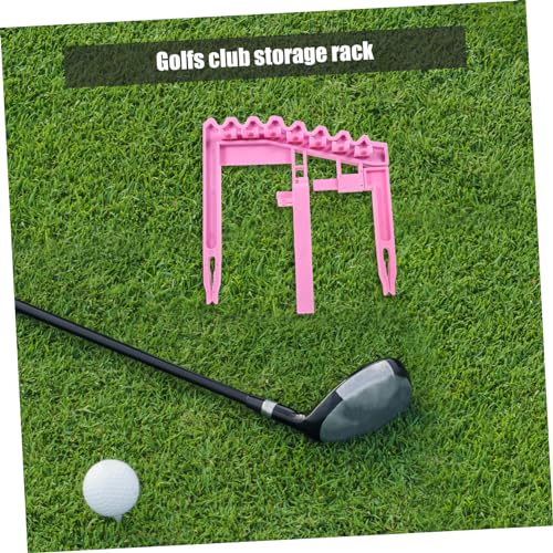 Golf Club Storage Rack Lightweight Portable Holder for Multiple Golf Shafts Stylish Pink for Home Garage