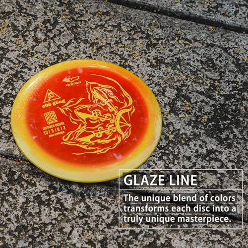 Yikun PDGA Approved Stable Distance Driver - 170-175g Professional Disc Golf Driver | Glow & Glaze Line Options | Perfect for Outdoor Games & Competition - color: orange