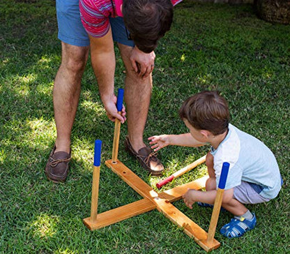 Yard Games Giant Ring Toss with Soft-Touch Tossing Rings and Finished Wood Target