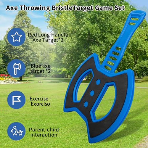 Throwing Axe Game Set (Target NOT Included),8 Long Handle Axes and 8 Star Darts,Axe Throwing Game for Backyard,Outdoor,Yard,Camping Games