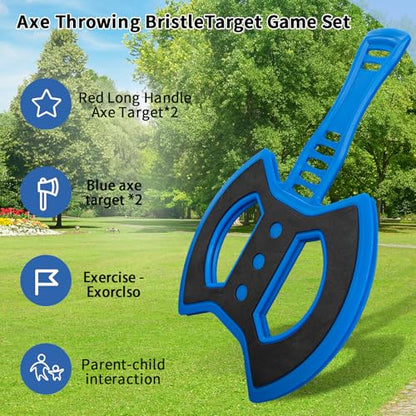 Throwing Axe Game Set (Target NOT Included),8 Long Handle Axes and 8 Star Darts,Axe Throwing Game for Backyard,Outdoor,Yard,Camping Games