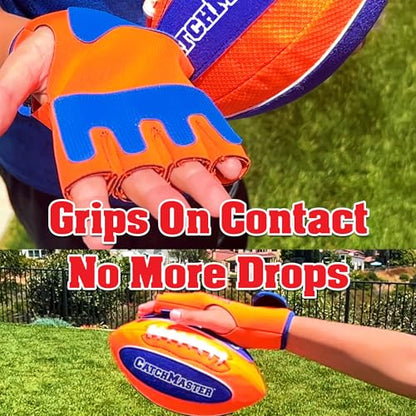 CatchMaster Water Football Set – Pool & Beach Easy Catch Hook and Loop Ball + 2 Gloves, Waterproof Outdoor Backyard Game