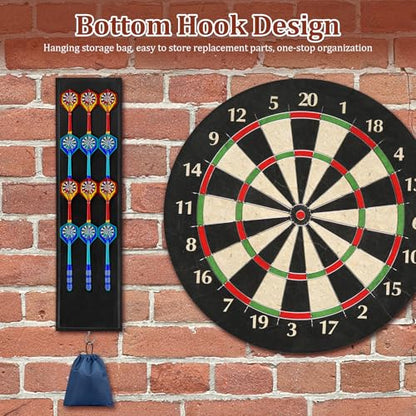 Dart Holder, Darts Caddy Wall Mounted, Wooden Darts Holder with Metal Hook Space Saving Storage Rack board accessories for Game Room Apartment(black)