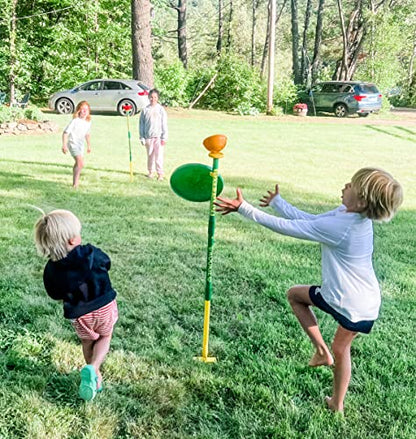 Bottle Bash Outdoor Flying Disc Game Set – Frisbee Toss Backyard and Beach Game for Family, Adult & Kids - Beersbee & Polish Horseshoes - color: Rookie (Bottles Not Included)