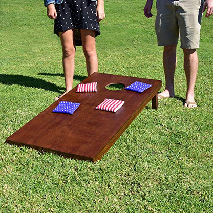 GoSports 4 ft x 2 ft Regulation Size Wooden Cornhole Boards Set with Dark Brown Finish - Includes Carrying Case - Dark Green & Gold