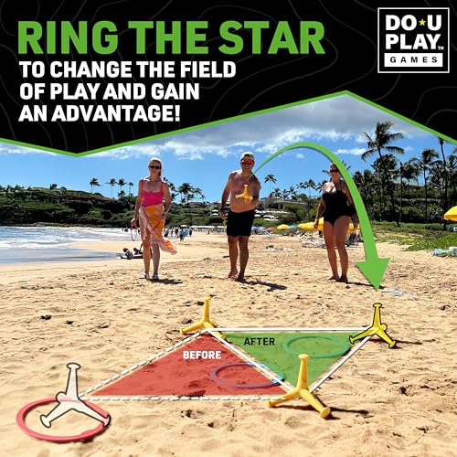 Trigo Portable Ring Toss Game - Indoor and Outdoor Party Games for Kids and Adults - Perfect for Backyard, Camping, Tailgating, Beach, and Indoor Play - 2 to 4 Players - Ages 3+