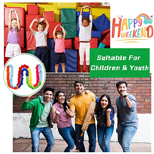 Jecery Cooperative Stretchy Band Carnival Games Elastic Fleece Tug of War Rope Sack Race Bags Legged Race Bands for Stretchy Band Music Activities Field Day Kids Adult Games - size: 21.3 ft
