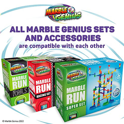 Marble Genius Marble Run Super Set, STEM Toys & Maze Construction Building - 150 Translucent Track Pieces & Glass Marble for Family, Kids Toddlers Ages 4-8 - Fun Holiday Creative Gifts