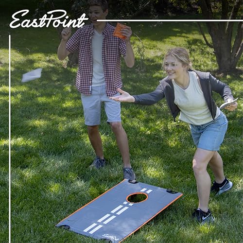 EastPoint Ultra-Portable Cornhole Board Set - 2x3 ft Boards, 8 Bags, Carry Bag - Quick Setup Travel Cornhole Set - All-Weather Durability for Camping Games - Foldable Sack Toss for Backyard Games