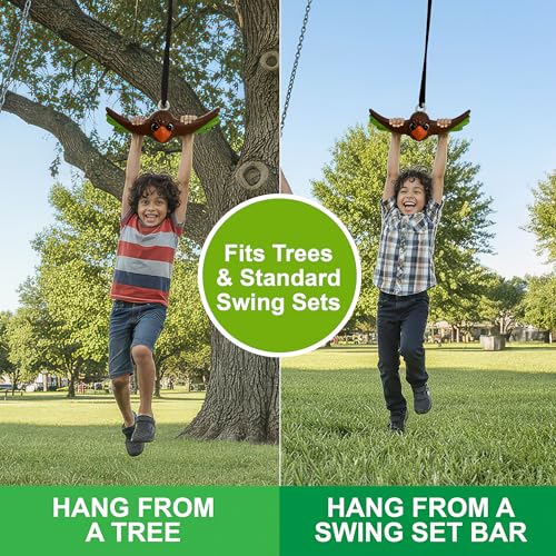 Swurfer Ninja Twister Swing Spins Set - 360° Twist Spin Toy, Swing Set Accessories for Backyard, Kids Outdoor Toys, Playground Hang Toys, Easy Install, Adjust Height, Durable, Up to 300lbs, Hawk - style: Hawk
