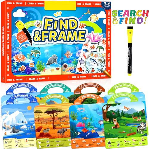 Search and Find Activity Books for Kids Ages 3-5, Toddler Toys Travel Game Busy Book for Car Airplane Road Trip, Preschool Learning Activities, Educational Seek Activity Christmas Birthday Gifts - color: Muiti