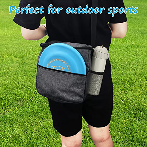 Windspeed Cadet Disc Golf Bag, Portable Waterproof Disc Golf Bag with 10 Discs Capacity, Pro Disc Golf Bag Small with Adjustable Strap, Starter disc Golf Bag for Women and Men (Grey)