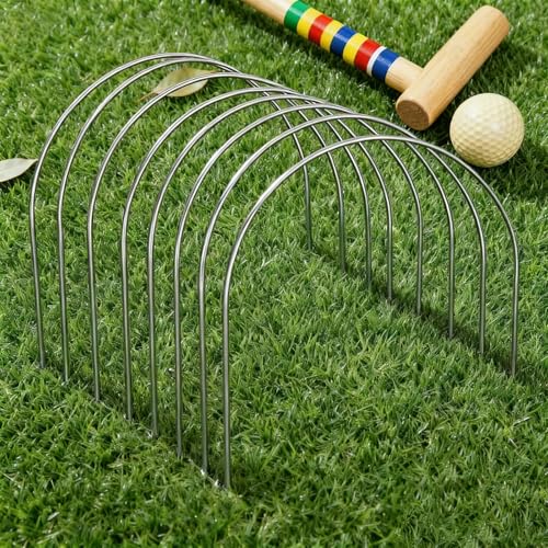 Set of 10 Croquet Wickets Replacement for Croquet Metal Hoops with Galvanized and Plastic Coating for Family Lawn Backyard Outdoor Game (Arch) - size: Arch