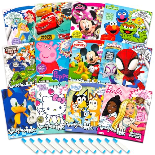 Disney Airplane Art and Craft Mess Free Activities for Toddlers, Kids - Coloring Activity Pages, Games, Puzzles Invisible Ink | Travel Essentials for Flying, Airport, Road Trip