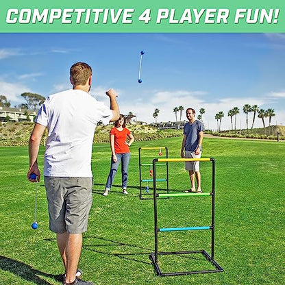 GoSports Ladder Toss Indoor & Outdoor Game Set with 6 Soft Rubber Bolo Balls and Travel Carrying Case - Choose Pro or Classic - style: Classic Ladder Toss