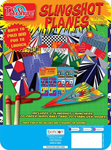 TS Shure by Bendon Slingshot Airplanes Educational Activity Tin with Stabilizer Hooks and Slingshots 50511 - style: Slingshot Airplane Activity Tin