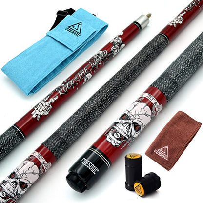 CUESOUL 58 inch 1/2 Maple Pool Cue Stick Kit-Rockin Series - color: G304, size: 21oz