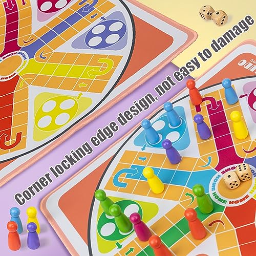 20 Inches Ludo Board Game,2-6 Players Ludo Game for Adults,Ludo & Parcheesi Board Games Suitable for Family Gathering & Party Night (Ludo Instruction Included)