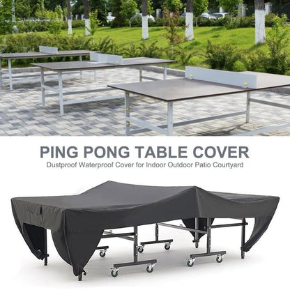Waterproof Ping Pong Table Cover Tennis Cover Protect Outdoor Indoor Anti-UV Dustproof Ping Pong Table Cover - (Color: Dark Grey)
