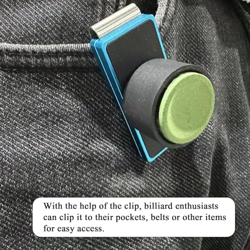 LAKE OF FIRE Chalk Holder Pool Billiards, Pool Cue Chalk Holder with Magnetic Belt Clip Snooker Billiard Accessories - color: Blue, style: Round