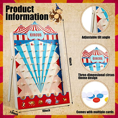 Fulmoon Disk Drop Game with 8 Disks Halloween Carnival Circus Theme Christmas Party Fun Wood Family Board Game for Birthday Party Decorations Supplies Activities(15.7 x 10 Inch) - size: 15.7 x 10 Inch