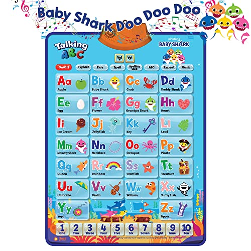 Baby Shark Alphabet & Number Learning Toys by Pinkfong, Educational Toddler Gift Set for Ages 1-3, Musical Mat, ABC Poster, Room Decor, Activities & Games, Baby Shark Toys for Boys & Girls Ages 2-4 | Educational Toddler Musical Mat, ABC Poster, Room Decor