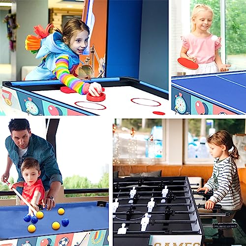 4in1 Portable Multi Game Table Combination Set Kids Childrens Family Home Play Room Archery air Hockey Pool Billiards Foosball Table Tennis Combo Green