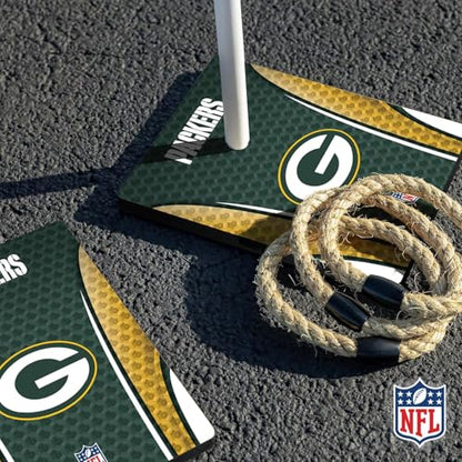 Solid Wood NFL Quoits Set with Direct Print HD Team Graphics – Tailgate Ring Toss Game – Great Gift for Any Football Fan! Ring Toss Family Outdoor Games for The Beach