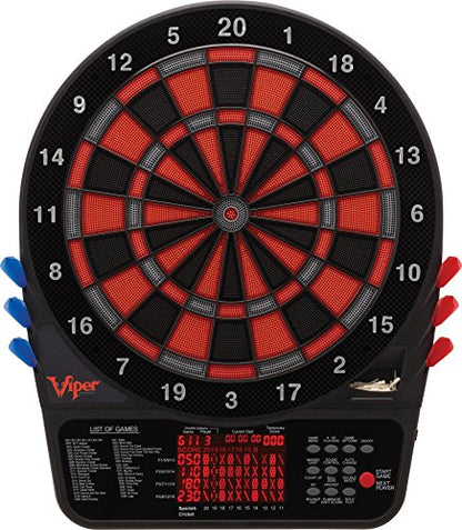 Viper Metropolitan Solid Wood Cabinet & Electronic Dartboard Play-Ready Bundle - color: Cinnamon, style: Elite Set