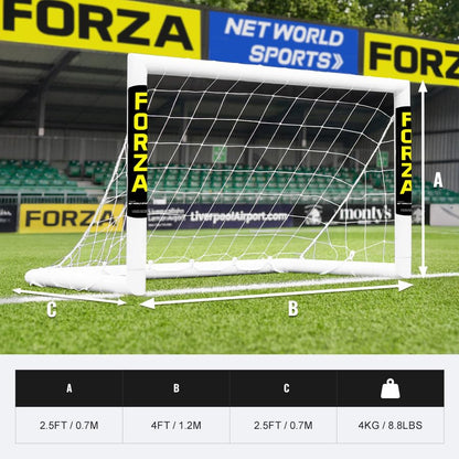 FORZA Mini Target Goals [3 x 2.5ft | 4 x 2.5ft] Kids Soccer Goal - The World’s #1 Backyard Goals! | UK-Made, 2 Min Setup, Unbreakable Goal Post - Buy FORZA, Play Forever! - size: 4ft x 2.5ft