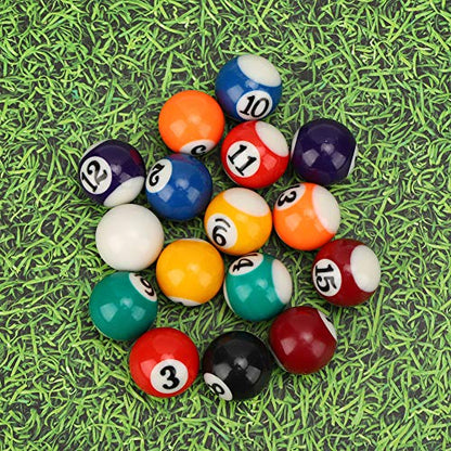 16PCS Billiard Balls 2.5CM Mini Pool Table Ball, Complete Resin Ball Set, for Training Billiard Supplies Game Rooms