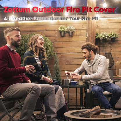 Zettum Fire Pit Cover Rectangular 48 Inch - Outdoor Fire Table Cover Rectangle Heavy Duty & Waterproof, 600D Patio Propane Gas Firepit Cover Rectangular Fade & Weather Resistant - 48 x 28 x 24 Inch - color: Black - Rectangular, size: 48x28x24 Inch