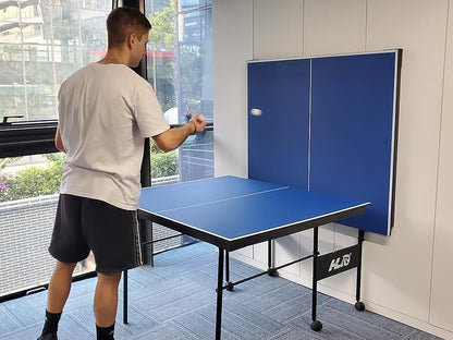 7FT Foldable Ping Pong Table for Indoor Use, Professional Table Tennis Table with Net, 2 Paddles & 2 Balls, with Single Player Playback Mode for Practice & Training, for Adults and Teens