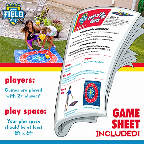Franklin Sports Toss N Flip Darts - Indoor and Outdoor Game for Kids - Yard Toss Game with Inflatable Red + Blue Darts Included