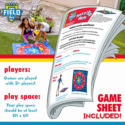 Franklin Sports Toss N Flip Darts - Indoor and Outdoor Game for Kids - Yard Toss Game with Inflatable Red + Blue Darts Included