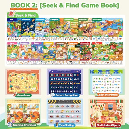 JoyCat Preschool Learning Activities Set (2-Pack) – Seek & Find Game Books and Letters Numbers Handwriting Practice Tracing Workbooks for Toddlers & Kids, Birthday Gifts for Girls and Boys Ages 3-5 - style: 6. Seek & Find+Trace & Write