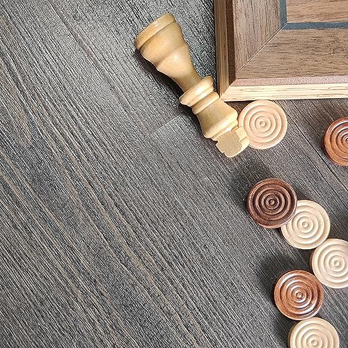 30 Pieces of Checkers just one Game- Wooden Chess Pieces only-Checkers Pieces - color: Brown and White, size: 25MM