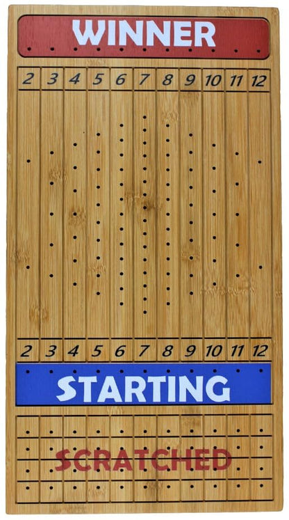 Metal Horse Race Board Game Set with Horse Racing Thick & Solid Wood Game Board(22”/Natrual),11 Luxurious with 4Antique(Gold,Silver,Red Cooper&Bronze) Metal Craft Horses, Dice&Cards (HR-F554) - color: Hr-f554