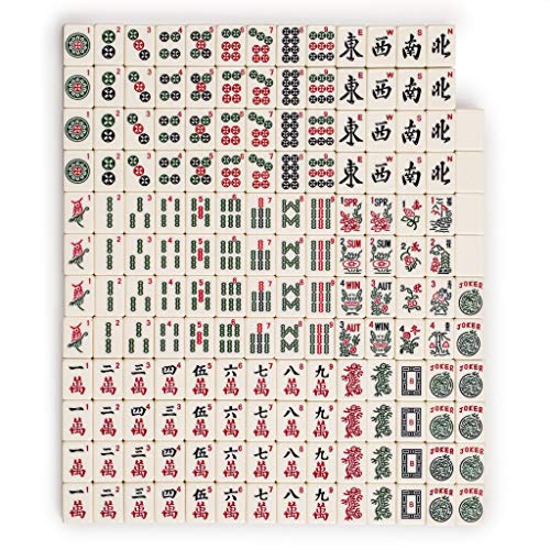 Yellow Mountain Imports American Mahjong Set – Classic Royale II with Redwood Veneer Case, Wooden Pusher Racks, Wind Indicator, Dice & Wright Patterson Scoring Coins
