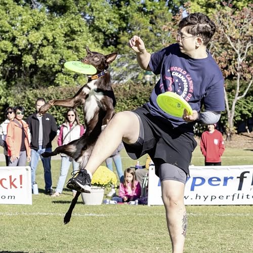 Hyperflite K-10 Jawz Puncture Resistant Dog Flying Disc, Medium-Large | Puncture Resistant, Competition Approved | 8.75-inch, 150g | Medium & Large Dogs | Yellow - color: Yellow