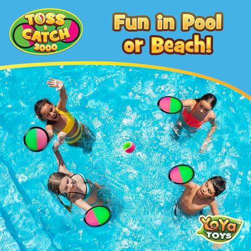 YoYa Toys Toss and Catch Ball Game Toy Set - 4 Paddles & 4 Sticky Balls - Fun Kids Outdoor Games Activity for Backyard, Beach, Park, Camping - Gift for Boys & Girls Ages 4 5 6 7 8 9 10 11 12 Year Old - style: 4 Paddles + 4 Balls