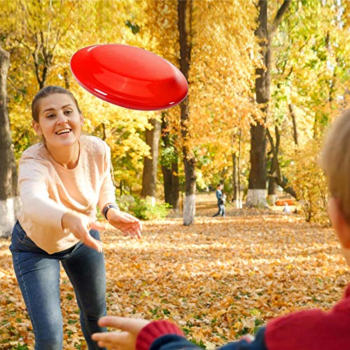 DISCOUNT PROMOS Frisbee Flying Discs in Bulk, 9.25 in. Fun Family Beach Game - color: - Custom - Red, size: 100 flying discs